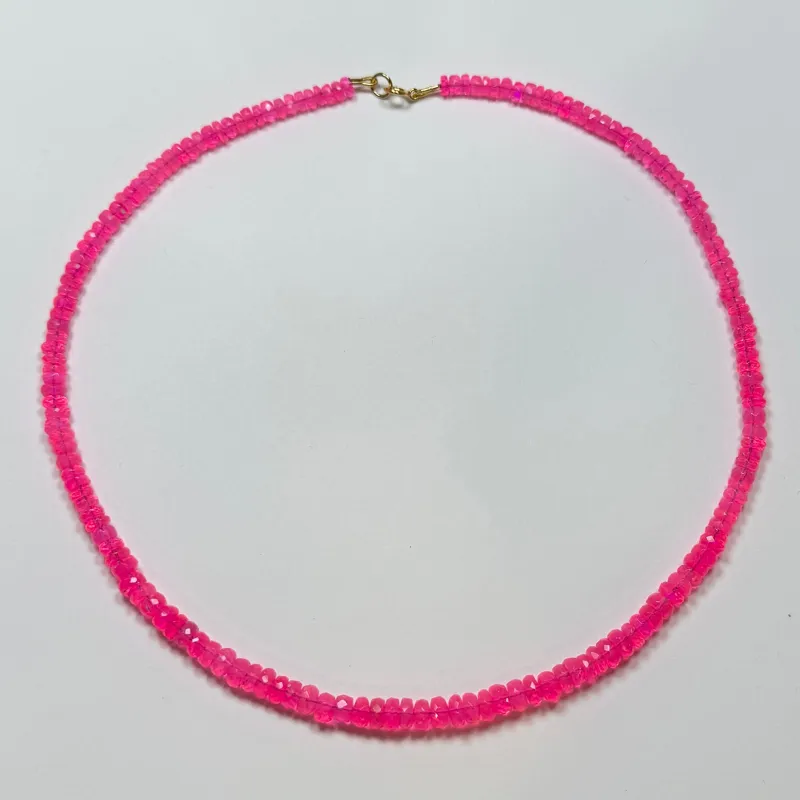 neon pink opal candy necklace sold by Theodosia