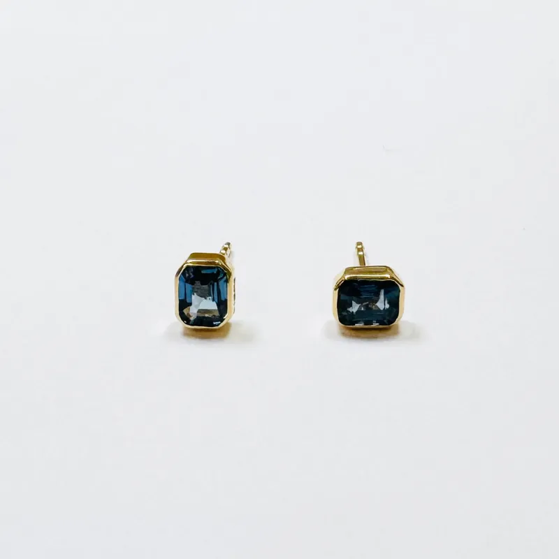 bezel sapphire studs sold by Theodosia