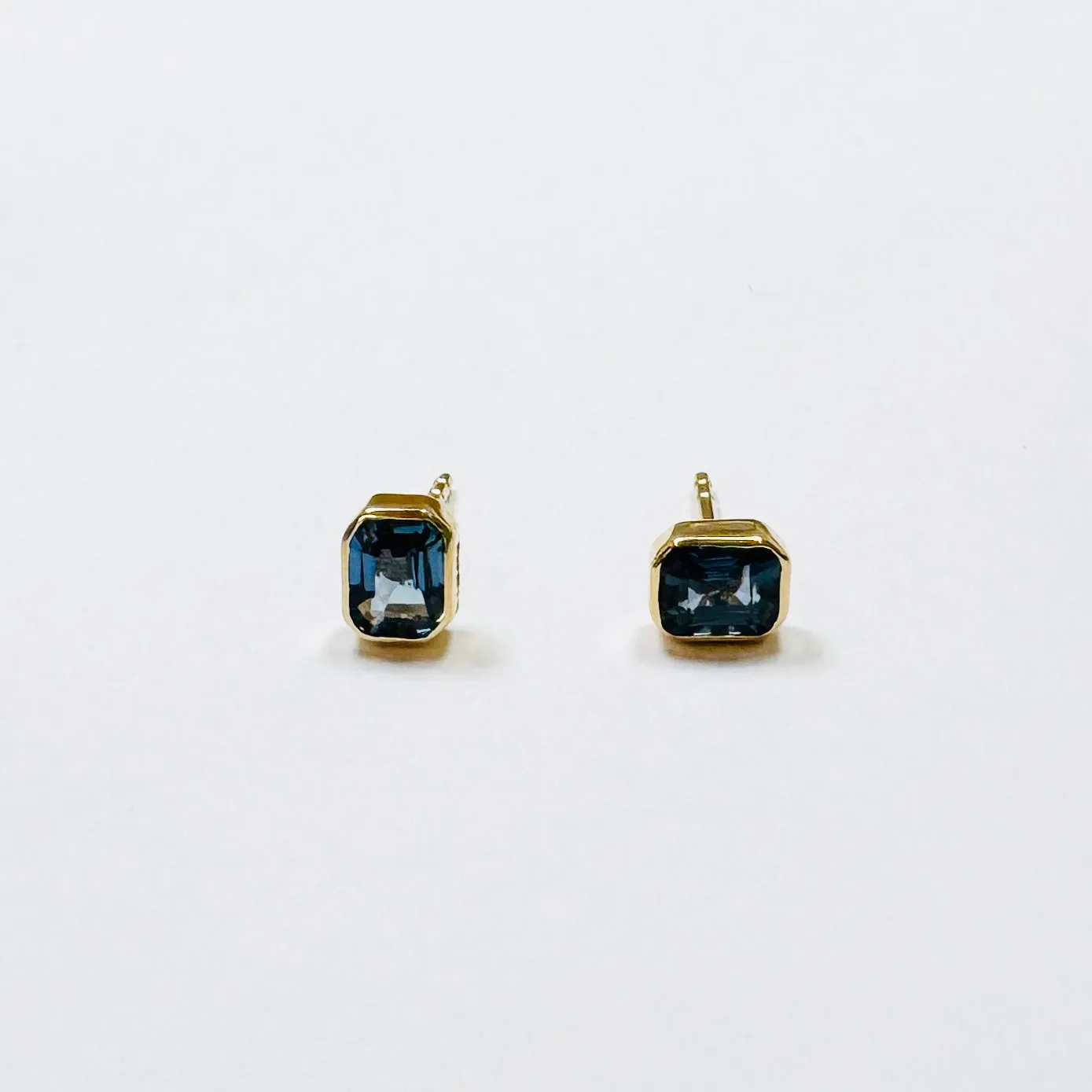 bezel sapphire studs sold by Theodosia