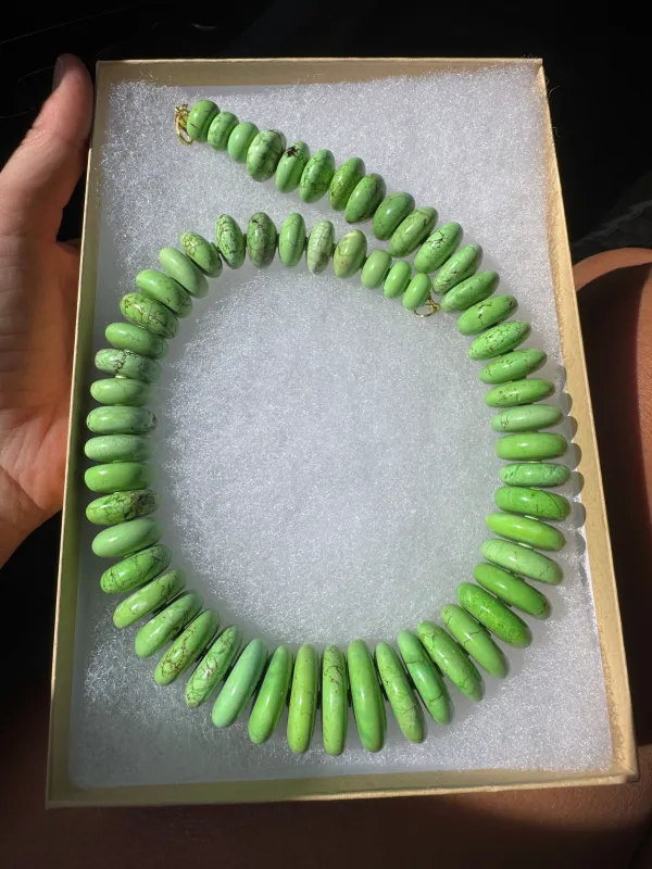 mint green turquoise statement necklace sold by Theodosia