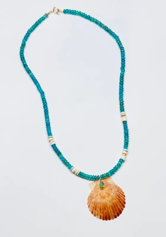 CN emerald isle opal and shell necklace with shell pendant sold by Theodosia