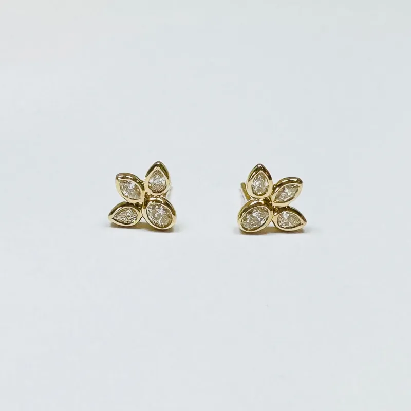bezel diamond firefly studs sold by Theodosia