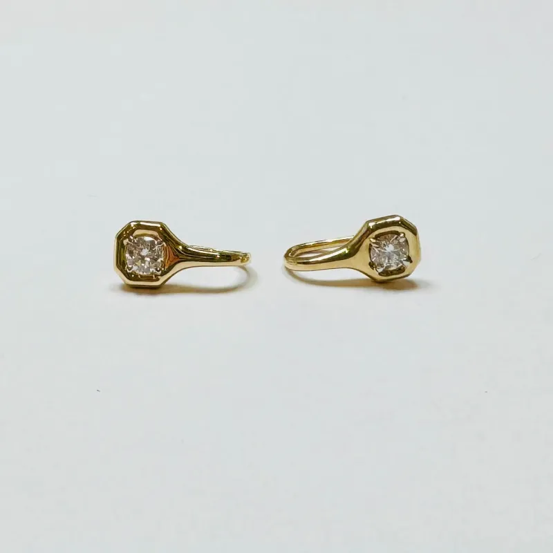 prong set cushion cut diamond earrings sold by Theodosia