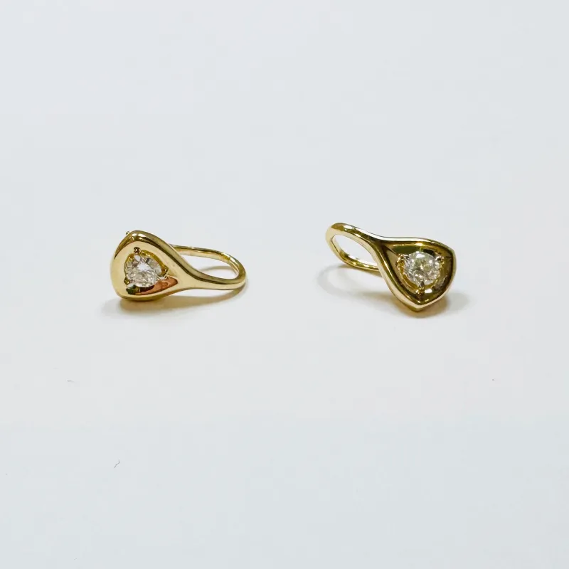 prong set teardrop organic diamond earrings sold by Theodosia