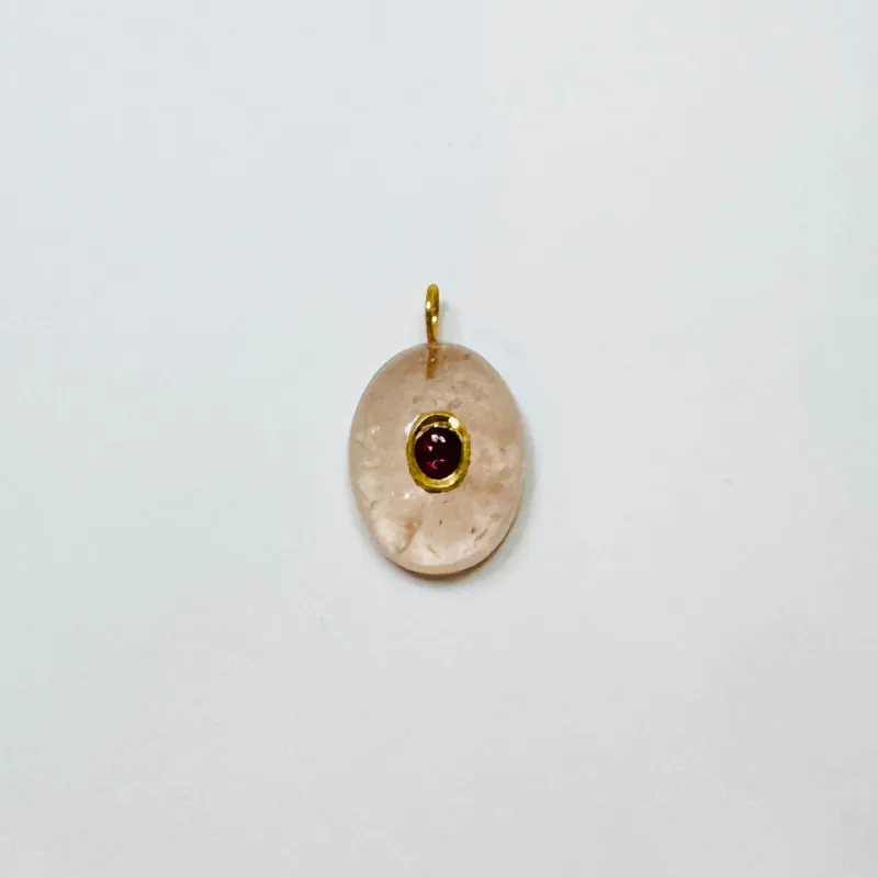 morganite bubble pendant made by Theodosia