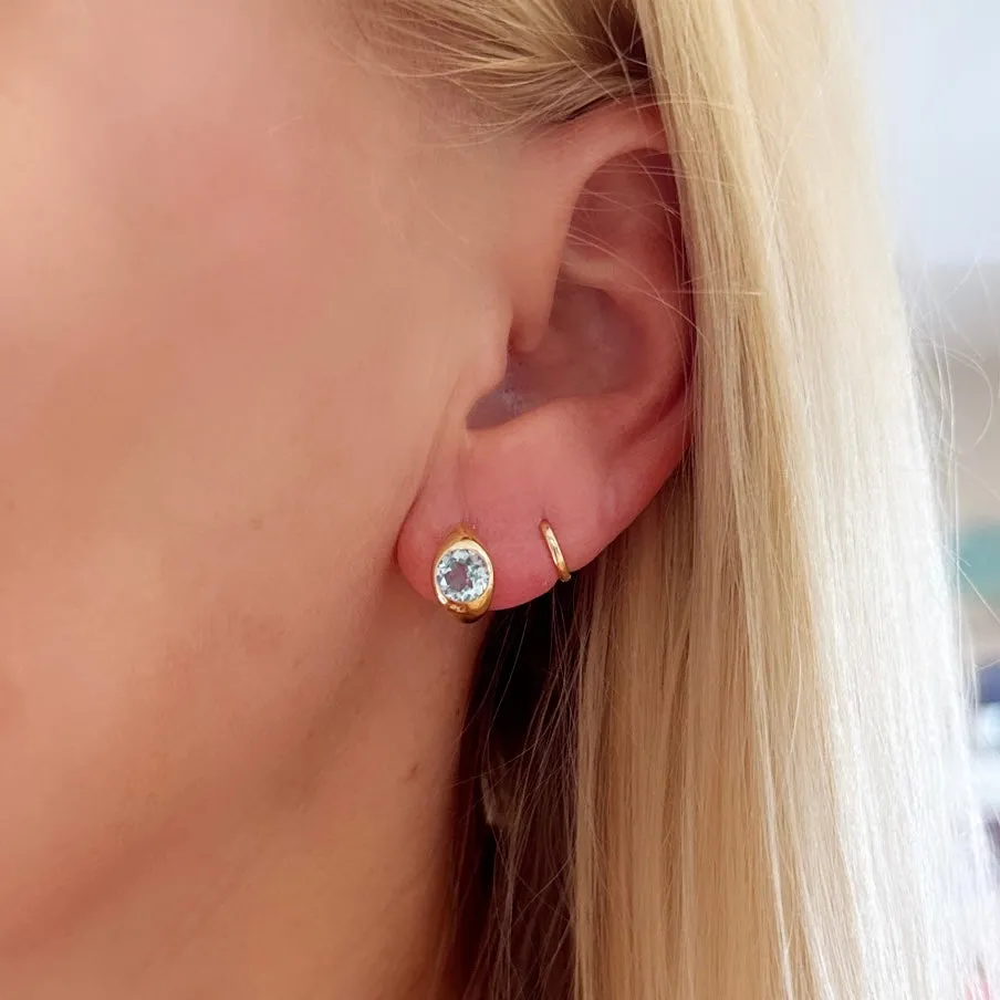 mini gold hoops sold by Theodosia product image thumbnail 5