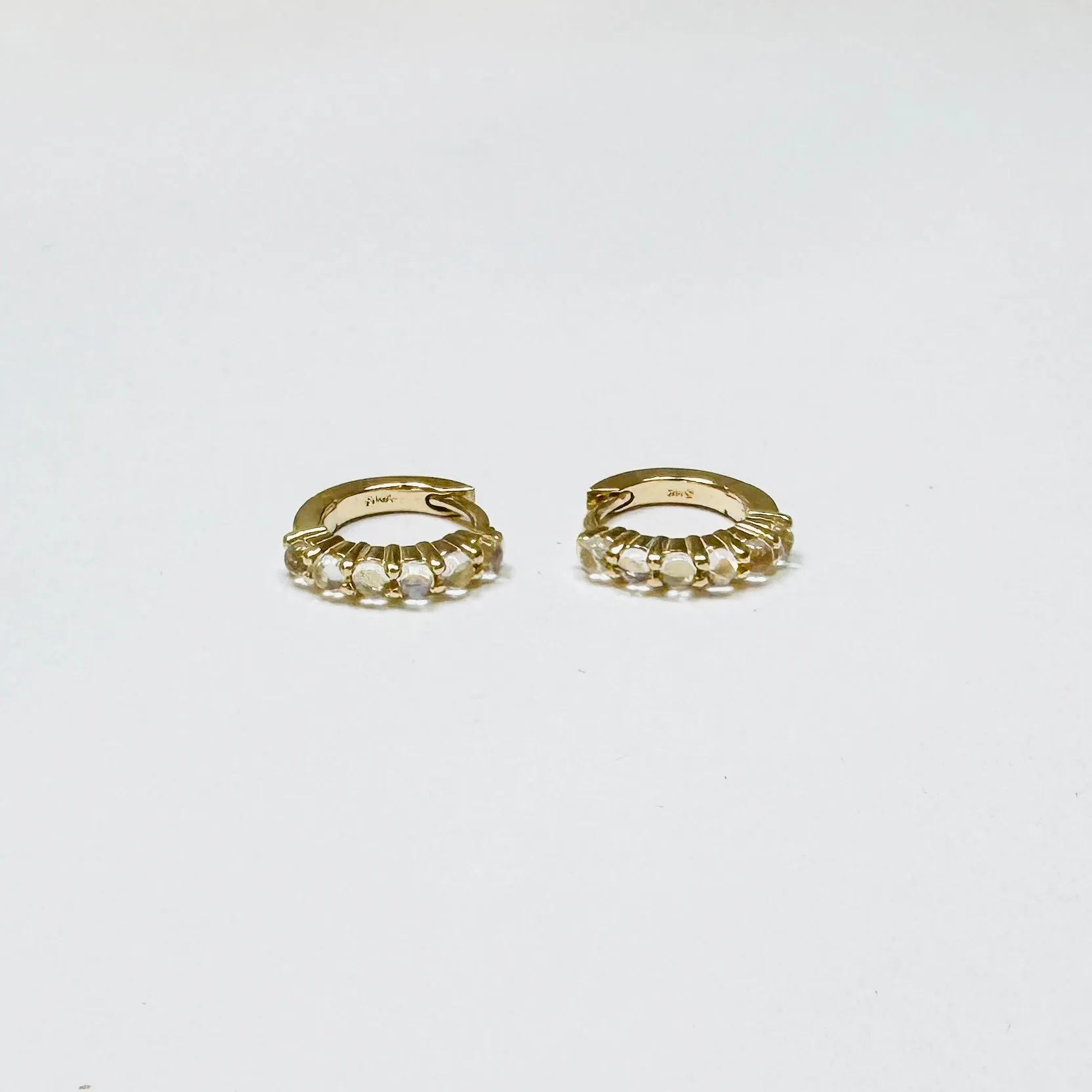 rainbow moonstone huggies sold by Theodosia product image thumbnail 2