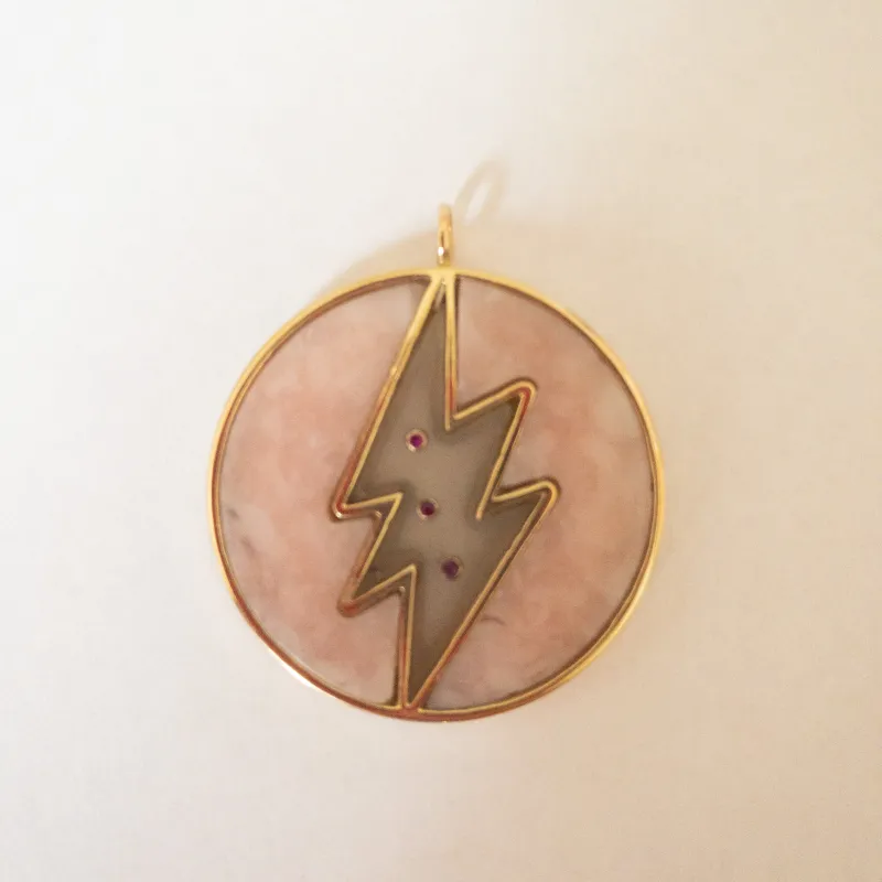 Pink opal save your face lightning bolt made by Theodosia