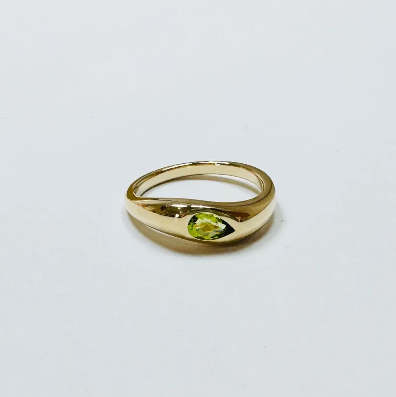 organic peridot band sold by Theodosia