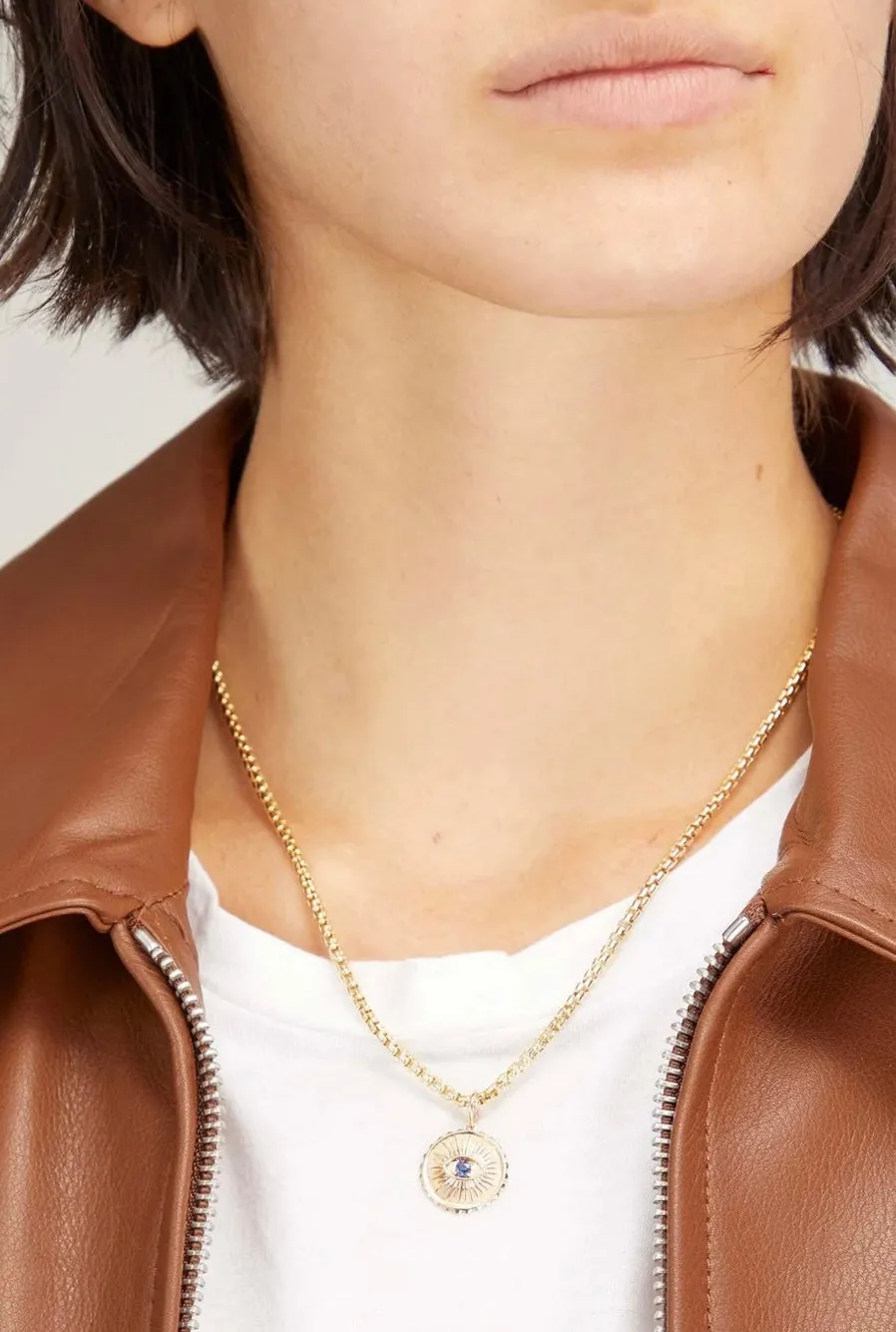 scalloped sapphire evil eye pendant sold by Theodosia product image thumbnail 2