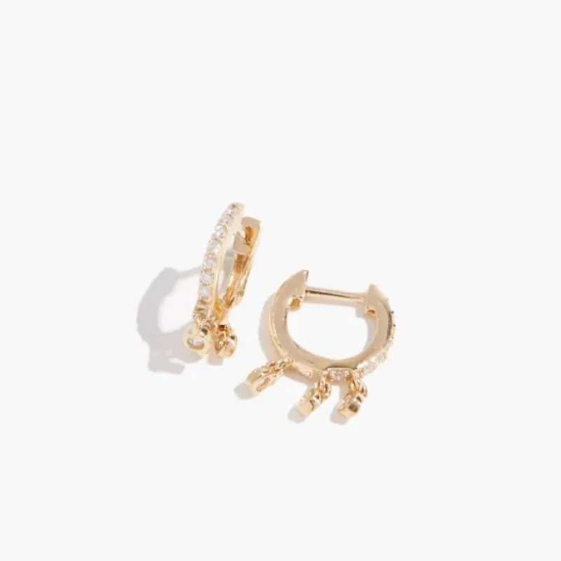 bezel charm huggies sold by Theodosia