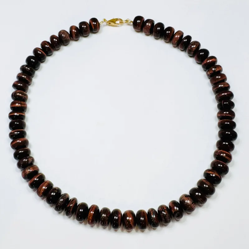 red tigers eye candy necklace sold by Theodosia