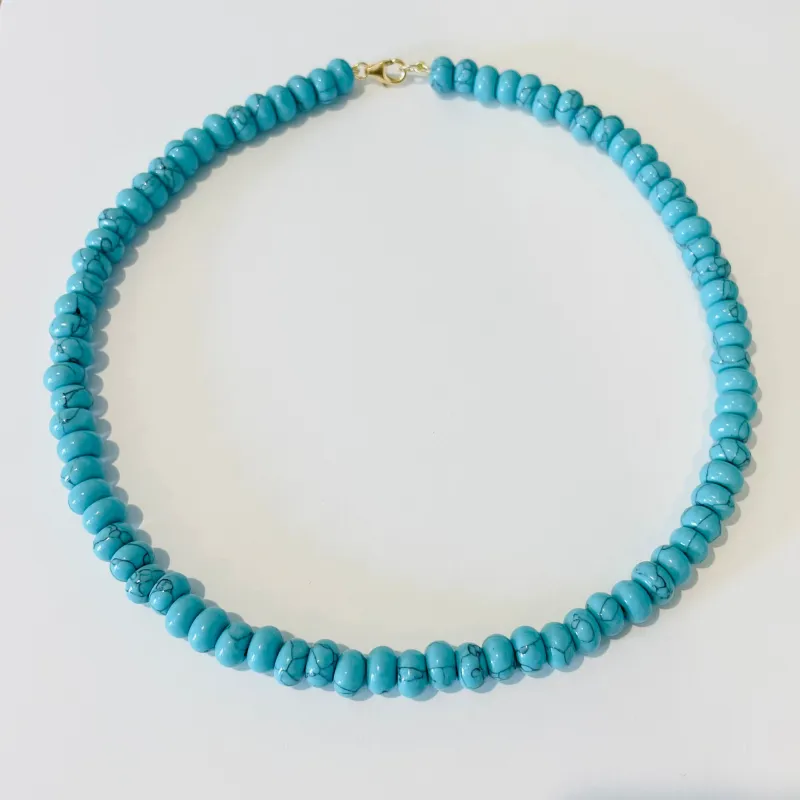 turquoise howlite candy necklace sold by Theodosia