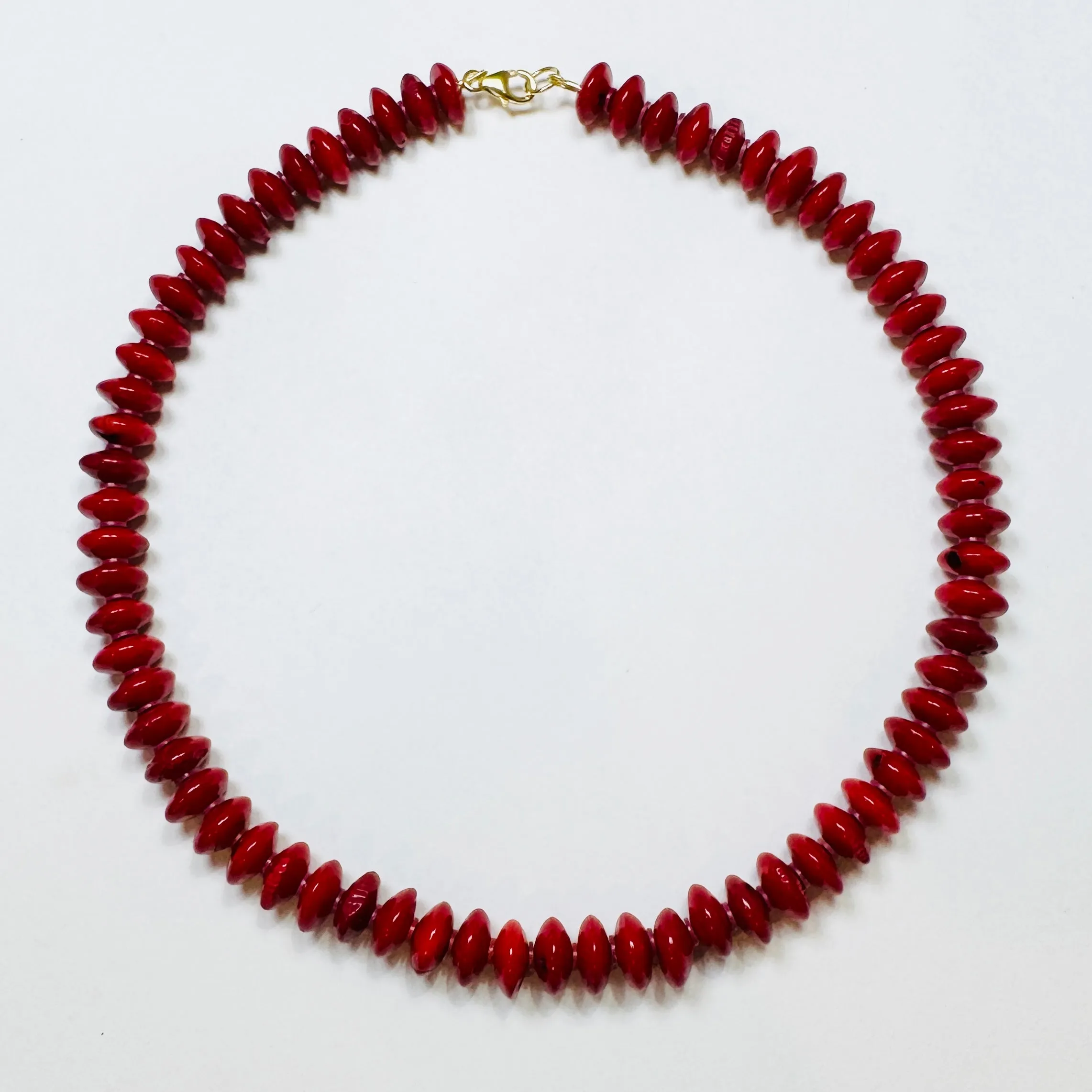 german cut ruby candy necklace sold by Theodosia