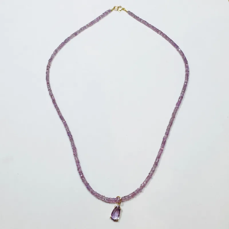 lavender rose and pink sapphire necklace sold by Theodosia