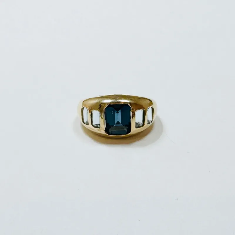 London blue topaz and aquamarine dome ring sold by Theodosia