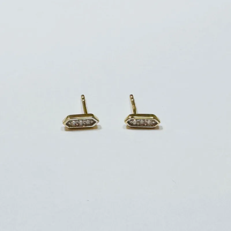 marquise diamond bar studs sold by Theodosia