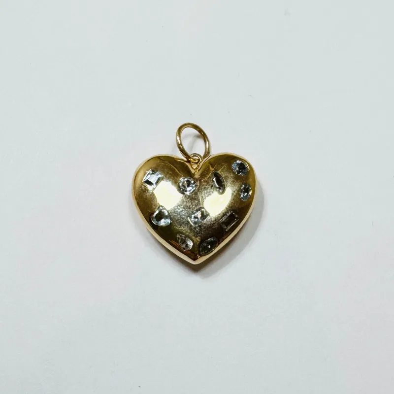 gold and topaz puffy heart pendant sold by Theodosia