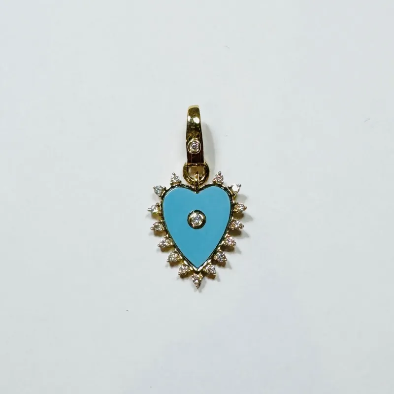 turquoise spike heart pendant sold by Theodosia