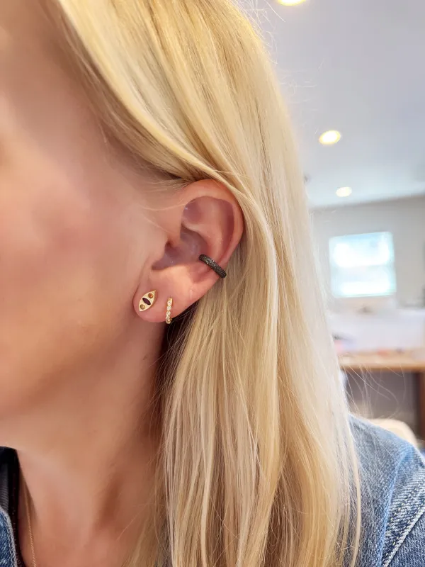 pave black diamond ear cuff made by Theodosia