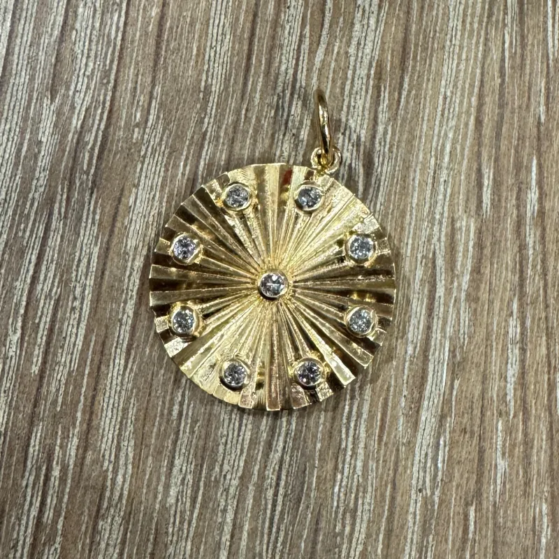 fluted diamond medallion pendant sold by Theodosia