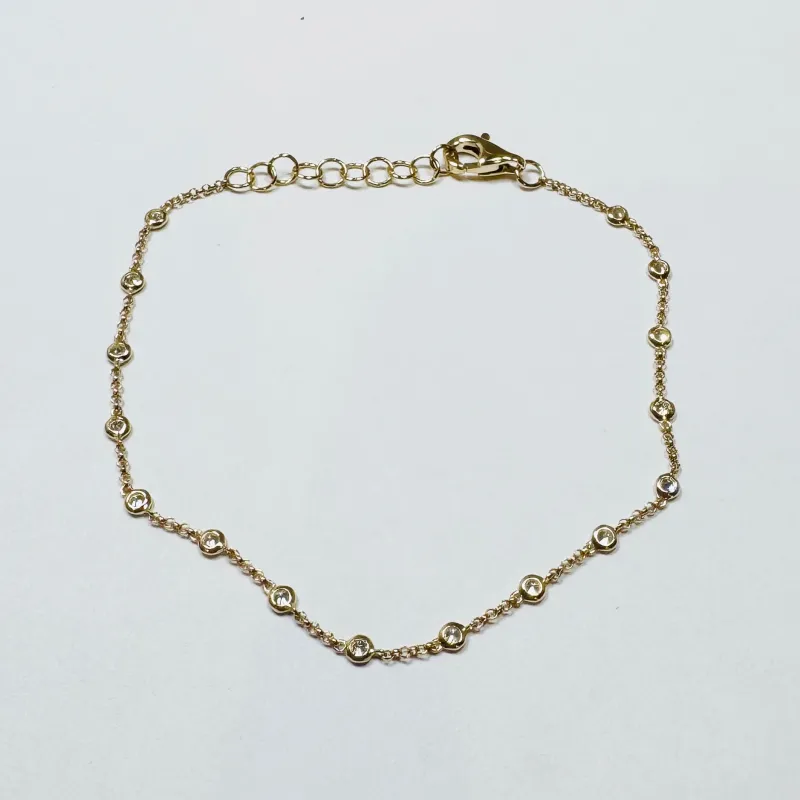 bezel set diamond by yard bracelet sold by Theodosia