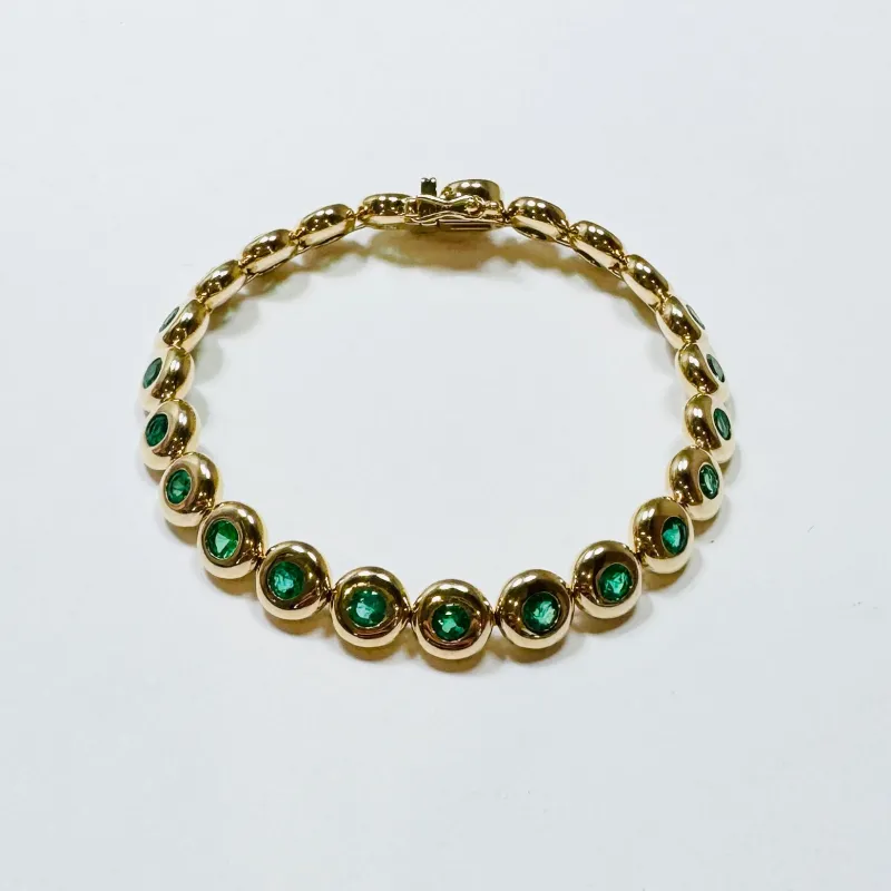 bubble bezel emerald bracelet sold by Theodosia