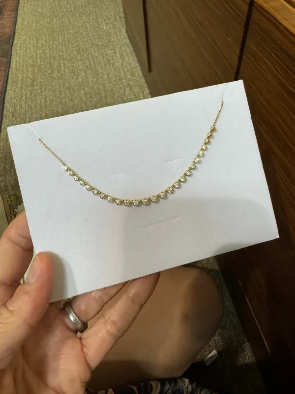 bezel set diamond necklace sold by Theodosia