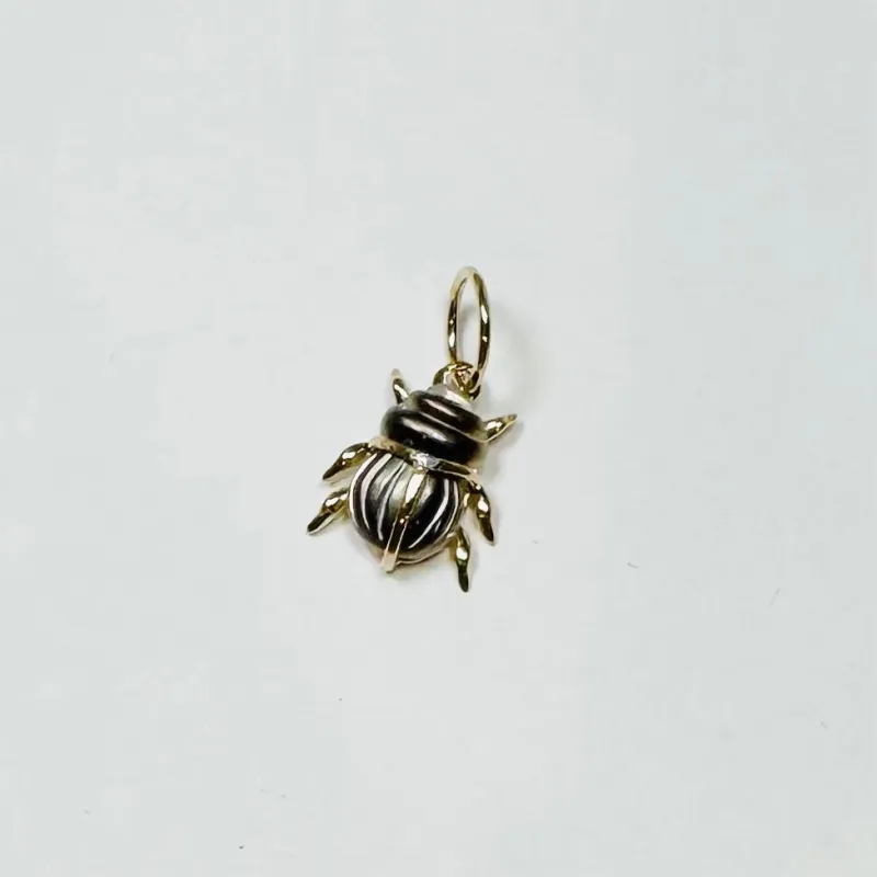 scarab beetle pendant, mini, black mother of pearl sold by Theodosia