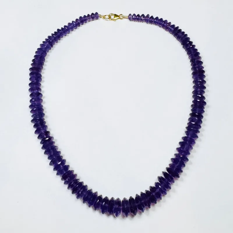 german cut amethyst candy necklace sold by Theodosia