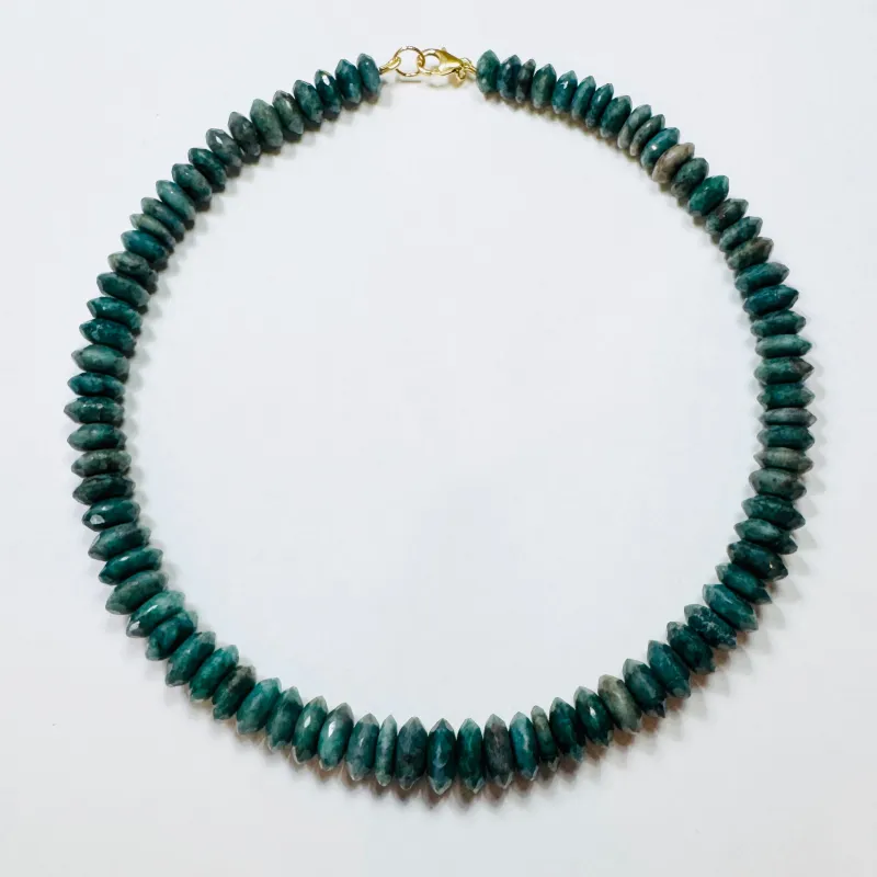 German cut emerald candy necklace made by Theodosia