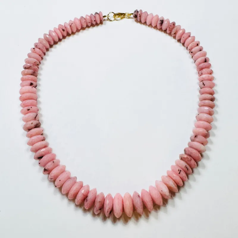 German cut pink opal candy necklace sold by Theodosia