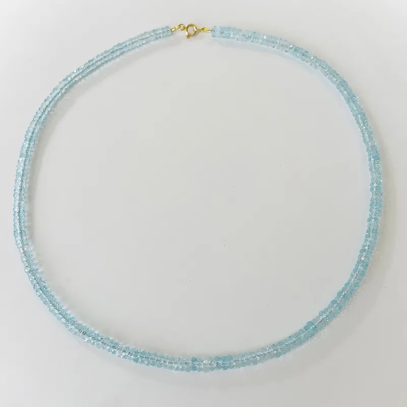blue topaz heishi necklace sold by Theodosia