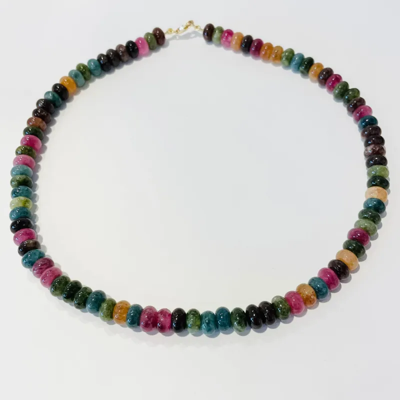 multi colored agate candy necklace sold by Theodosia