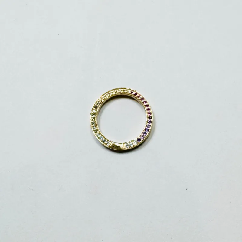 multi colored sapphire connector, 15 mm sold by Theodosia