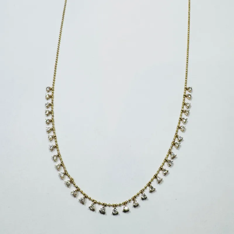 prong set diamond fringe necklace, 0.25 FCW sold by Theodosia