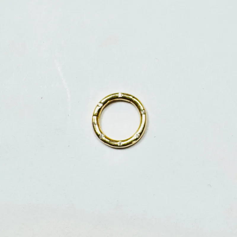 gemstone studded circle gold connector, 12 mm sold by Theodosia