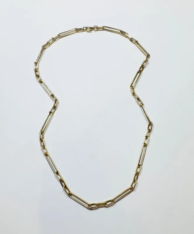 rectangular paperclip necklace sold by Theodosia