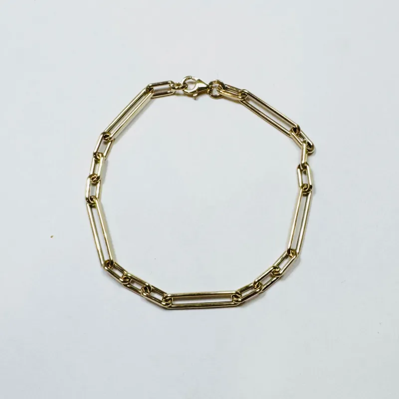 gold paperclip bracelet sold by Theodosia