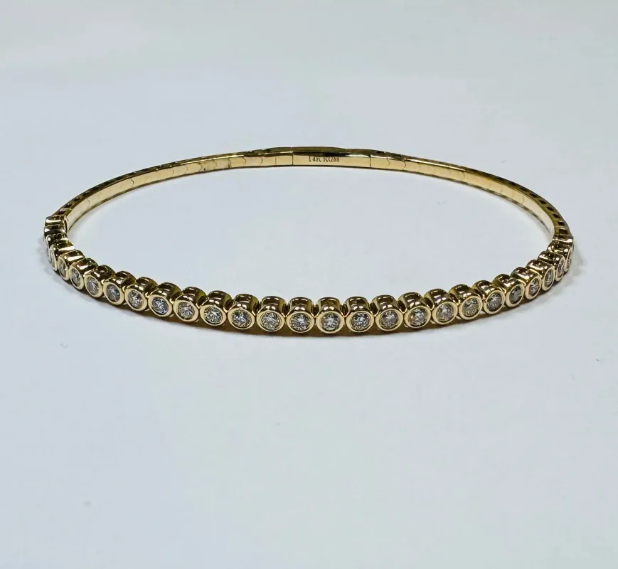 bezel diamond flex tennis bracelet, 1 ct, yellow gold sold by Theodosia