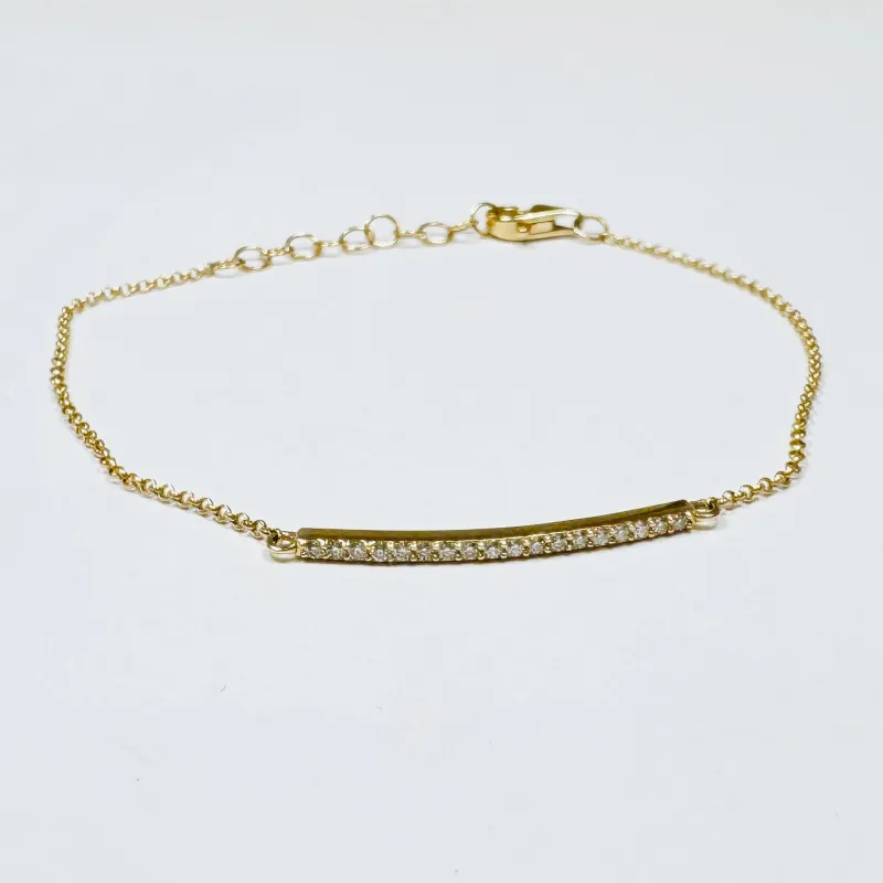 pave diamond bar bracelet sold by Theodosia