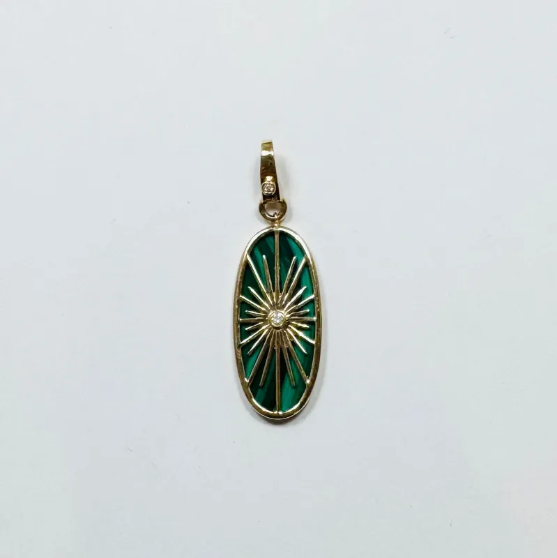 malachite starburst pendant sold by Theodosia