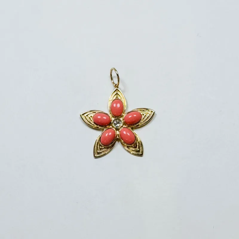 coral flower pendant sold by Theodosia