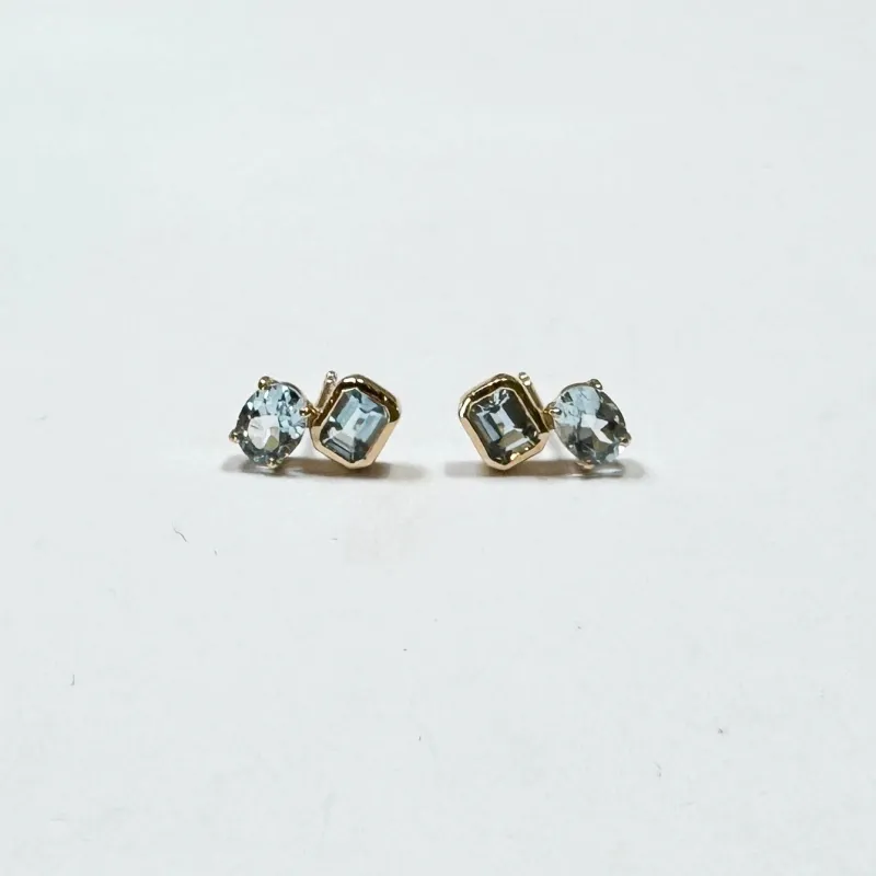 aquamarine cluster studs sold by Theodosia