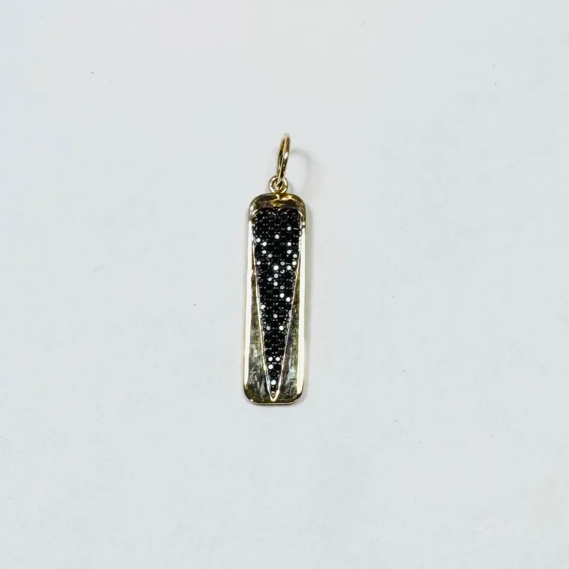 black diamond heart dog tag pendant sold by Theodosia