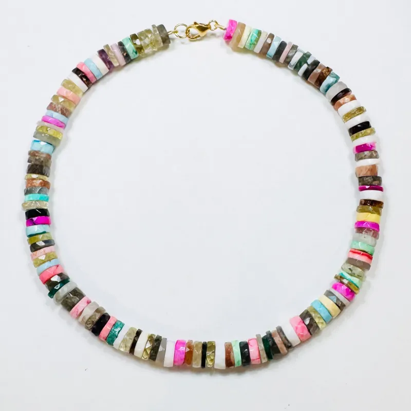 multi-stone statement candy necklace sold by Theodosia
