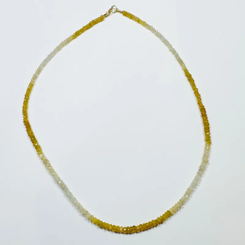 shaded yellow sapphire heishi cut necklace sold by Theodosia