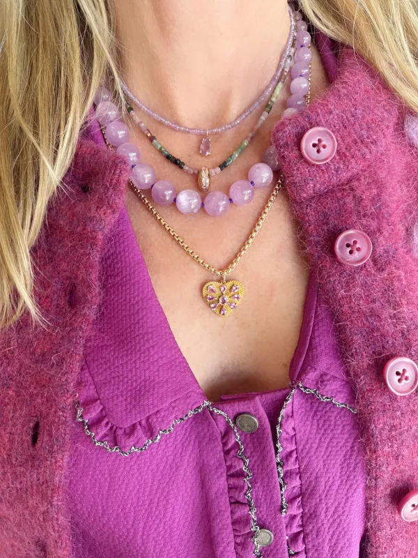 pink sapphire bead on cube tourmaline sold by Theodosia