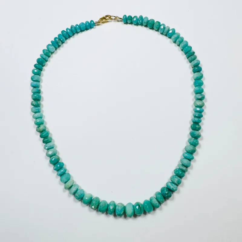 faceted amazonite candy necklace sold by Theodosia