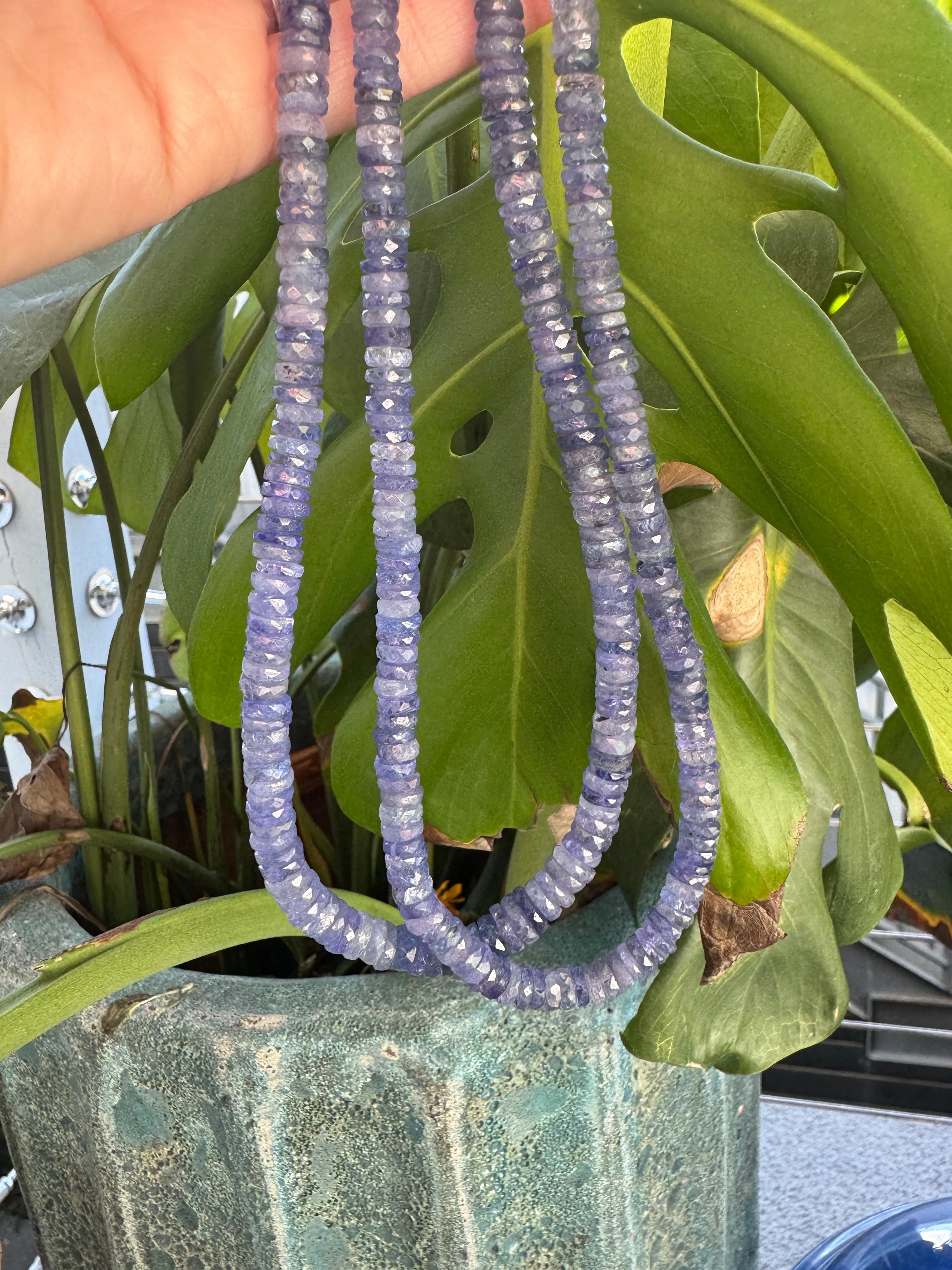 tanzanite heishi necklace sold by Theodosia
